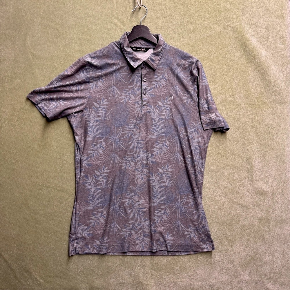 Travis Mathew Lifestyle mens polo golf shirt MEDIUM Gray short sleeve